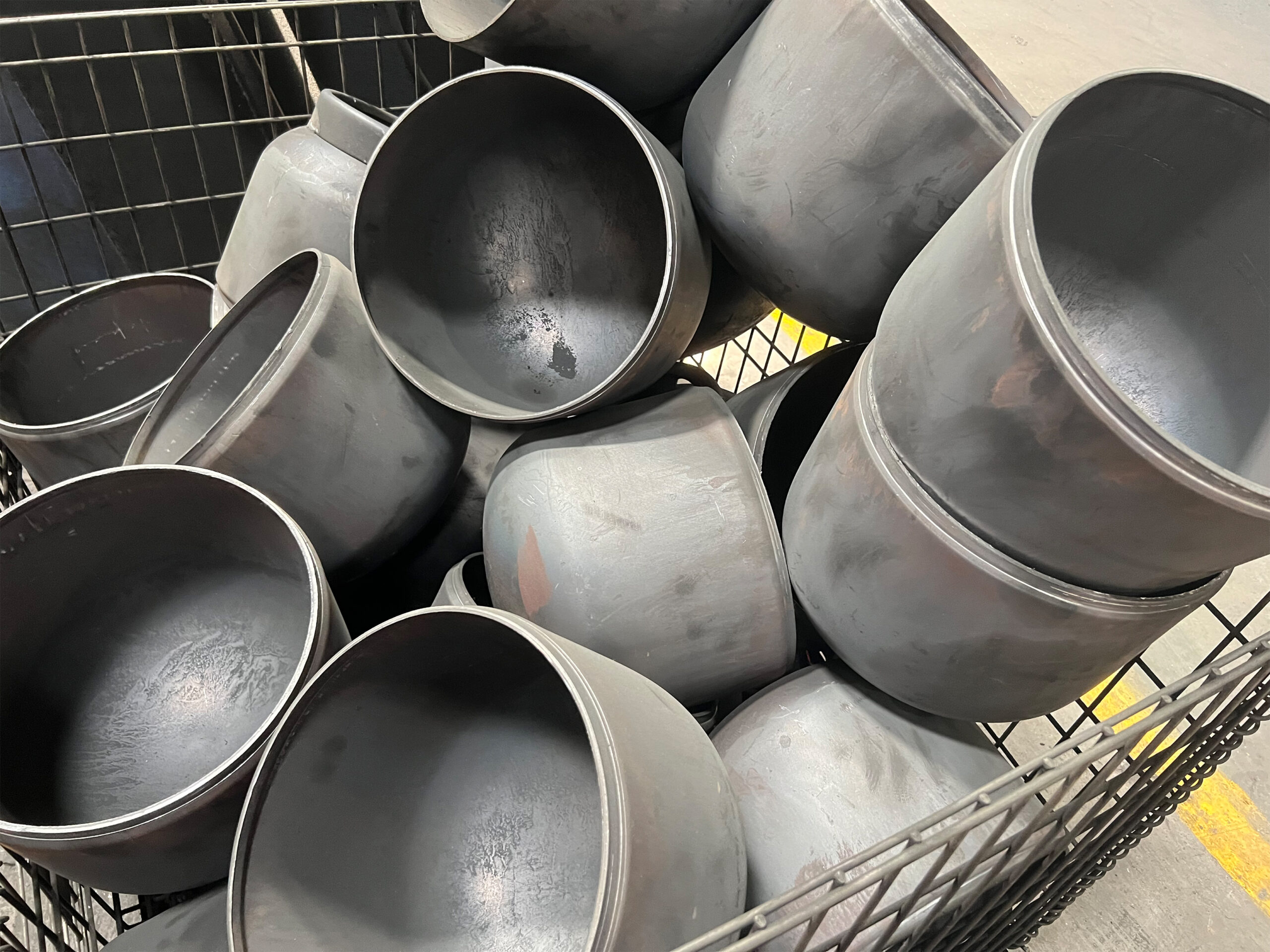 Finished cylinder halves before circumferential weld